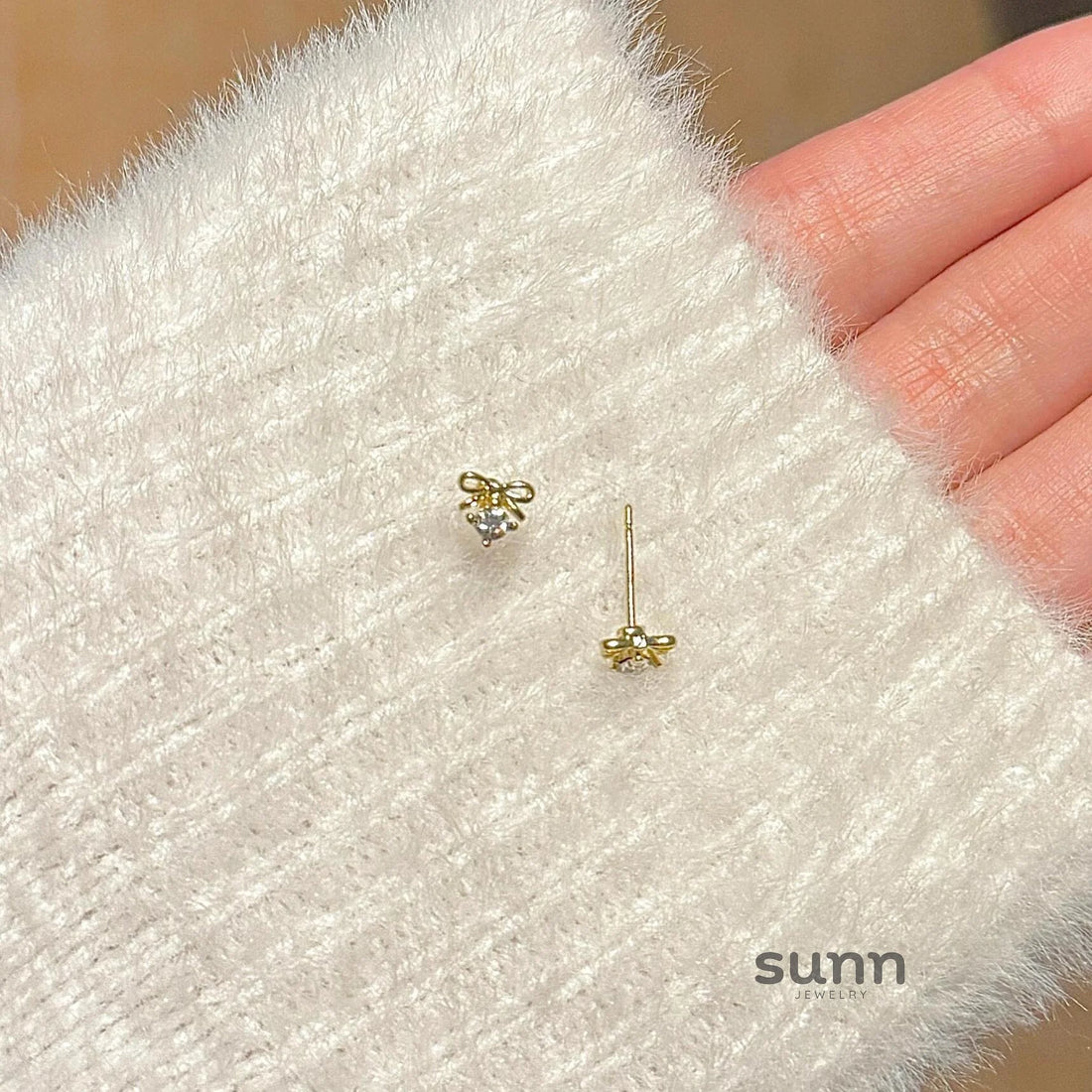 Maelie Sparkle Bow Studs