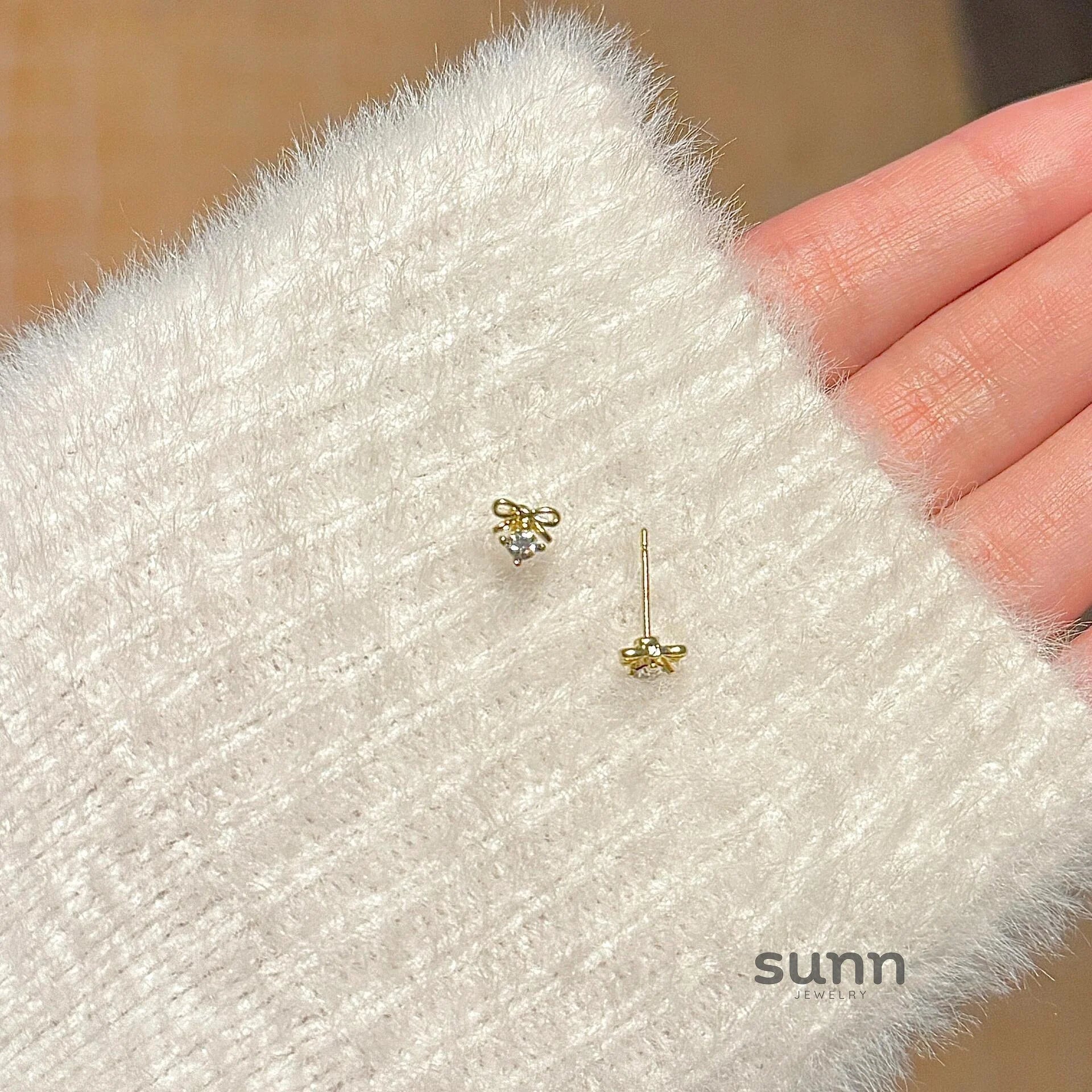 Maelie Sparkle Bow Studs