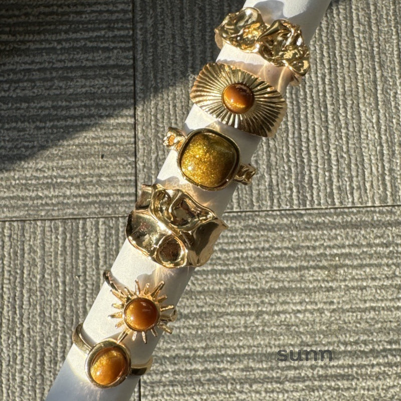 Maeva Sunflower & Tiger Ring Set [653LJYQH]