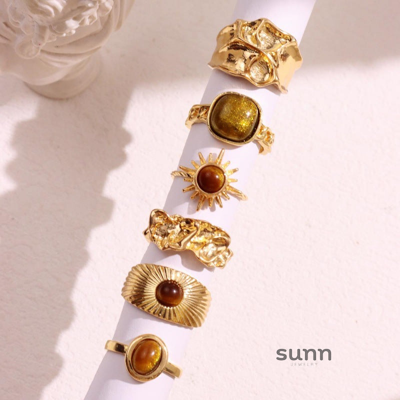 Maeva Sunflower & Tiger Ring Set [YPY6A8Q9]
