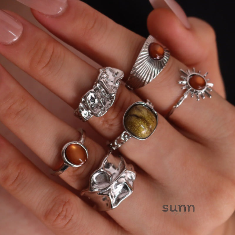 Maeva Sunflower & Tiger Ring Set [2WSENBO8]