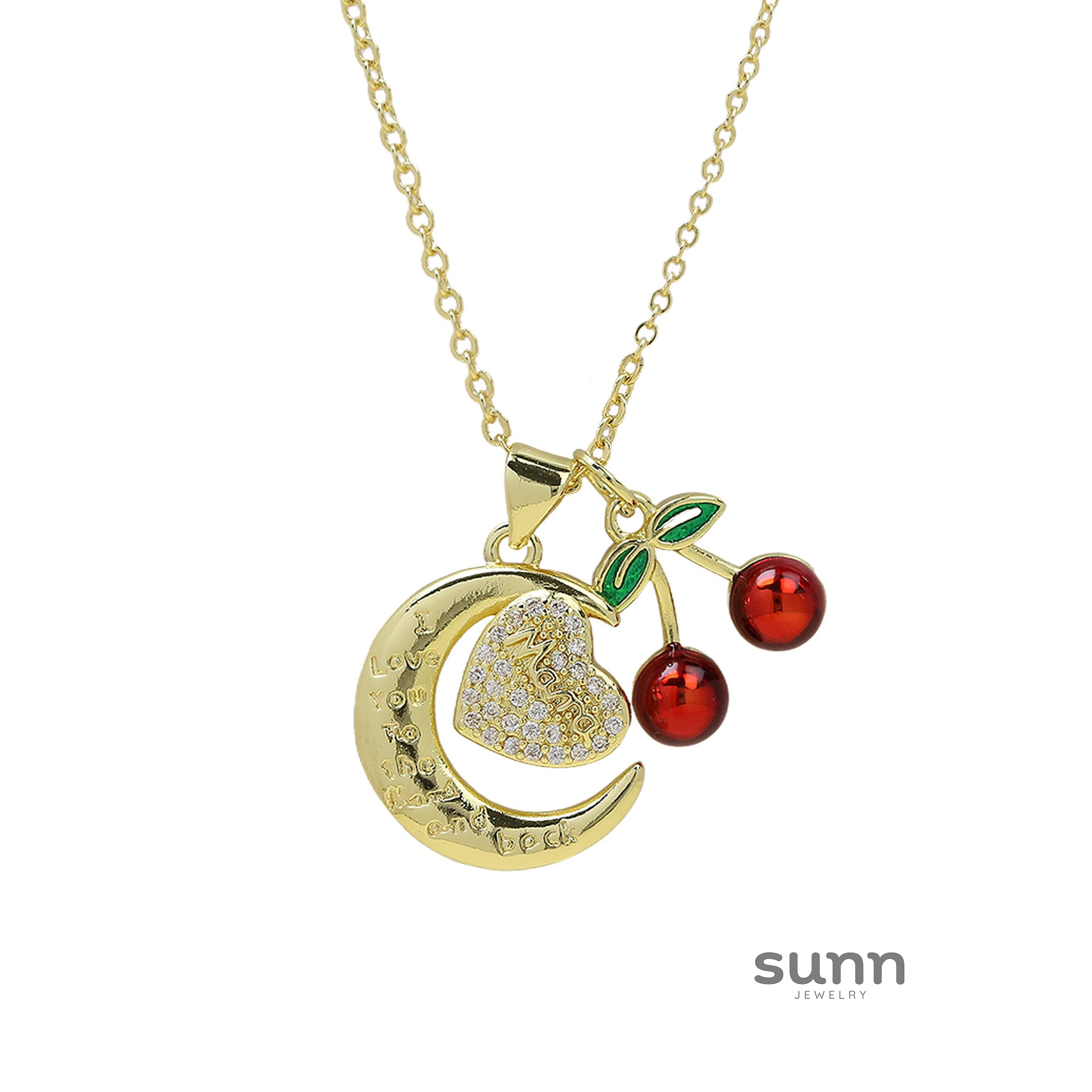 Magdalene Cherry Letter Necklace [1WFIBZUV]