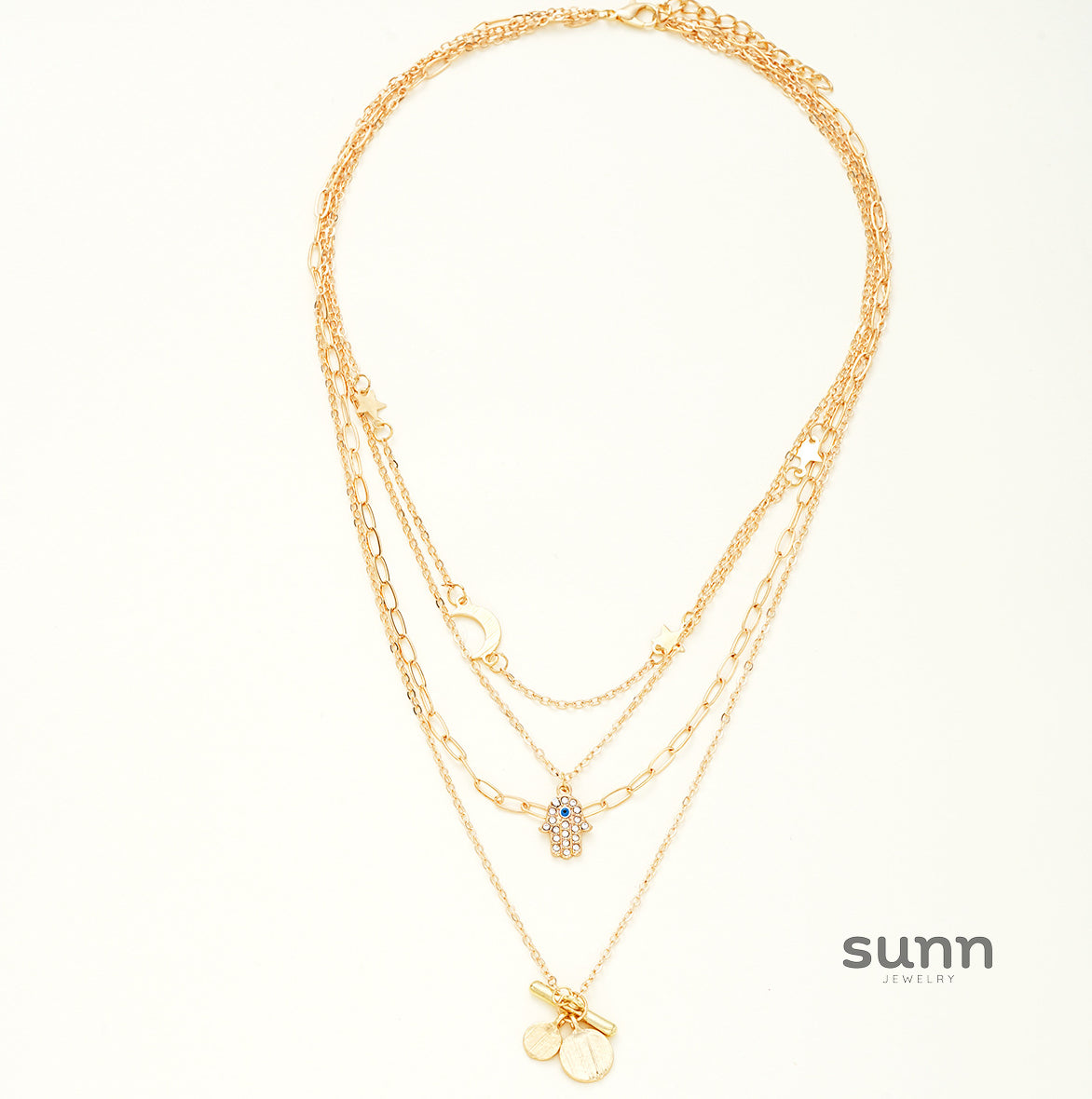 Maggie Layered Charm Necklace Set [H80J7N7Z]