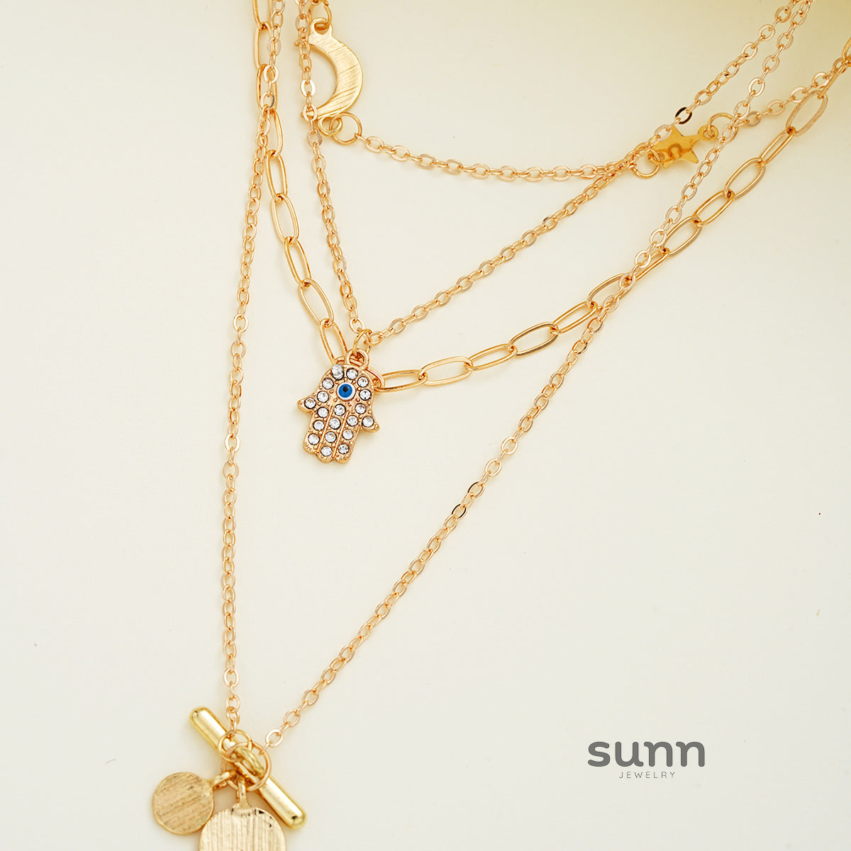 Maggie Layered Charm Necklace Set [SZGU3890]