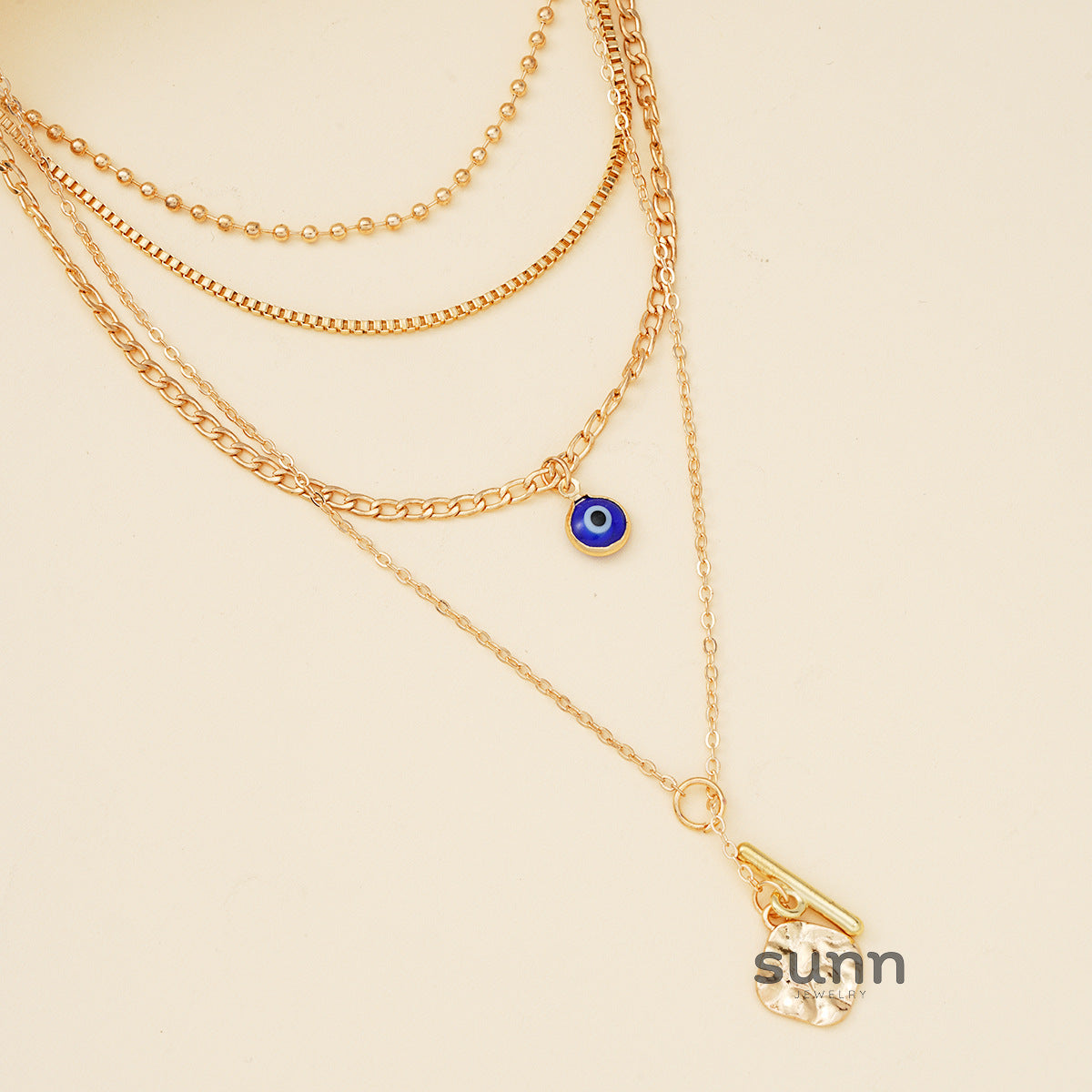 Maggie Layered Charm Necklace Set [2Z0TSWUR]