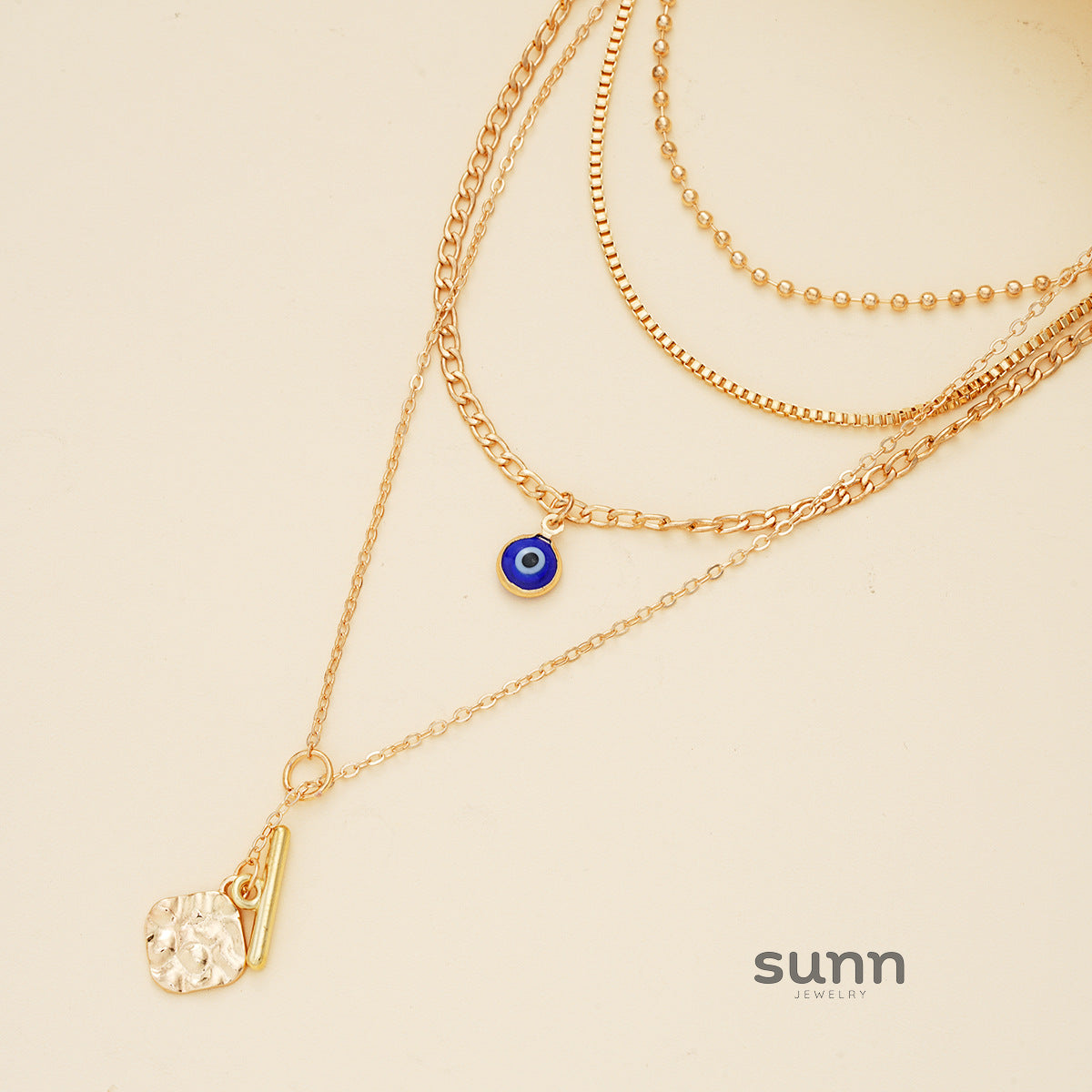 Maggie Layered Charm Necklace Set [NTHUMAWB]