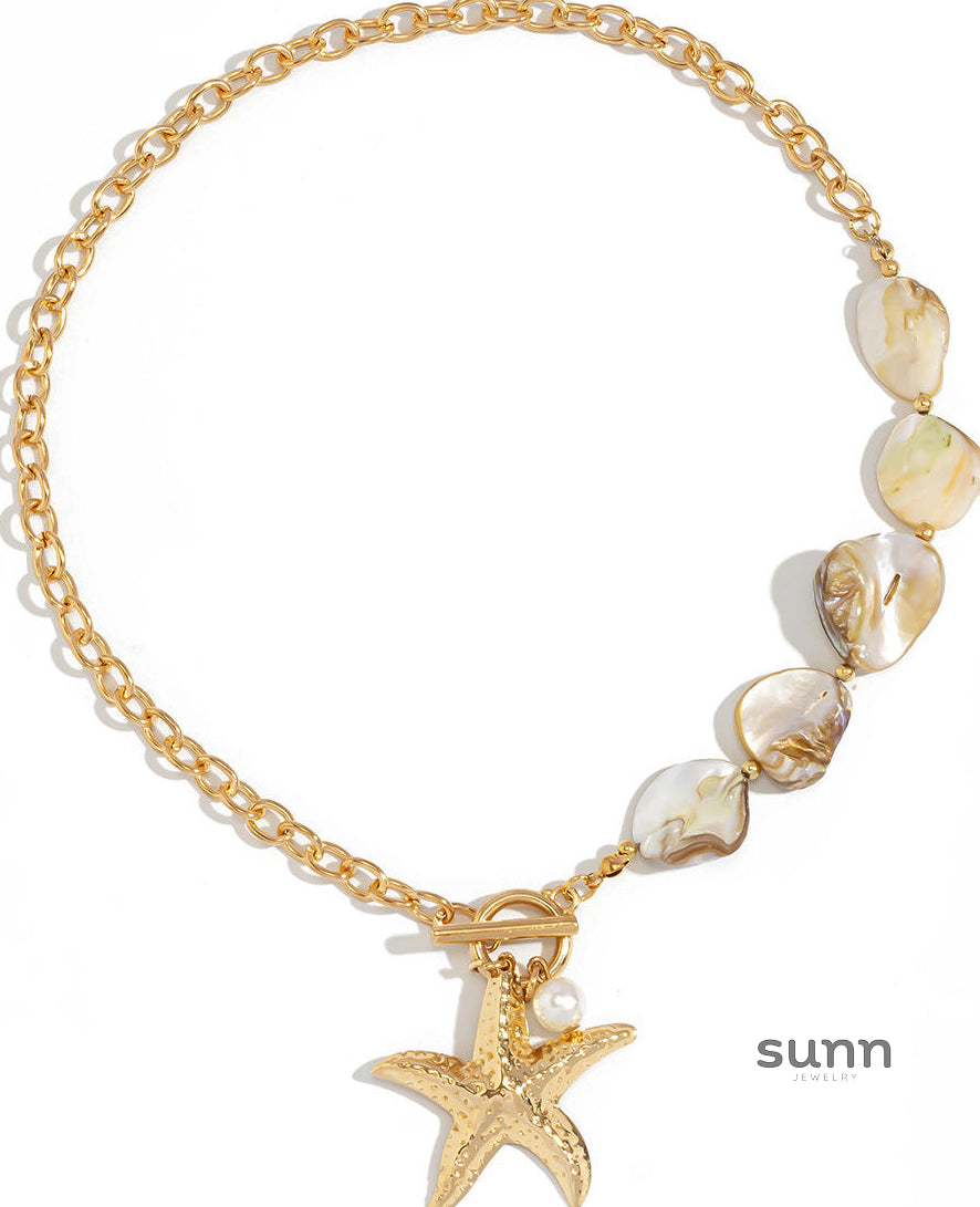 Mahalia Starfish Shell Beaded Necklace [AE46186V]