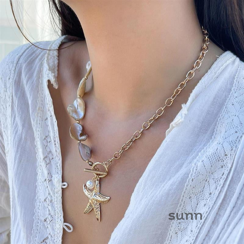 Mahalia Starfish Shell Beaded Necklace [MYEEO4TK]