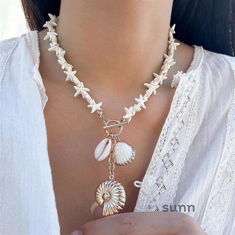 Mahalia Starfish Shell Beaded Necklace [05BMRFQQ]