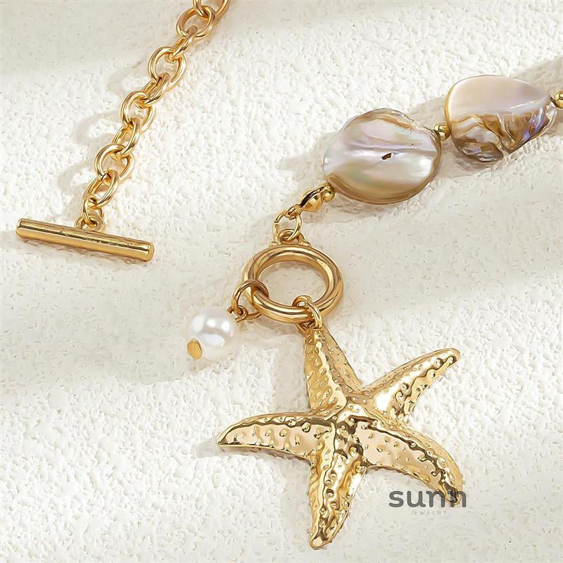 Mahalia Starfish Shell Beaded Necklace [QU8QU1QE]