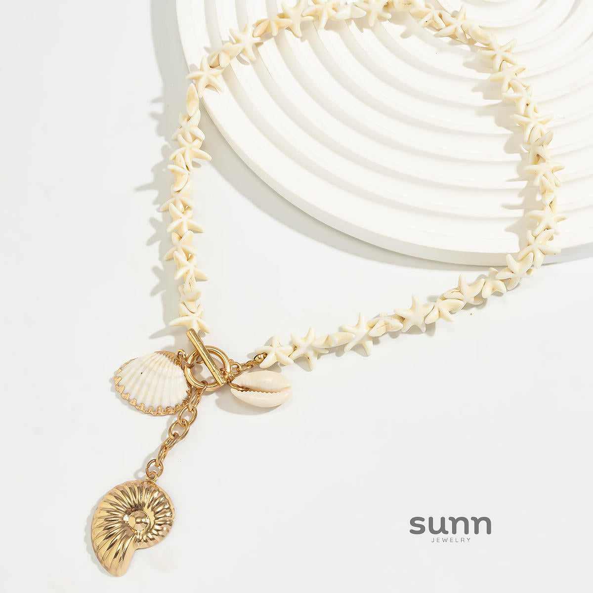 Mahalia Starfish Shell Beaded Necklace [KYWAMKEE]