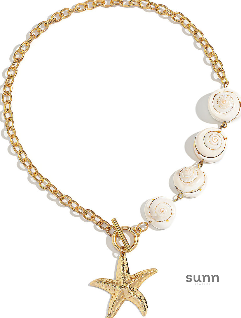 Mahalia Starfish Shell Beaded Necklace [QQTCT0S8]
