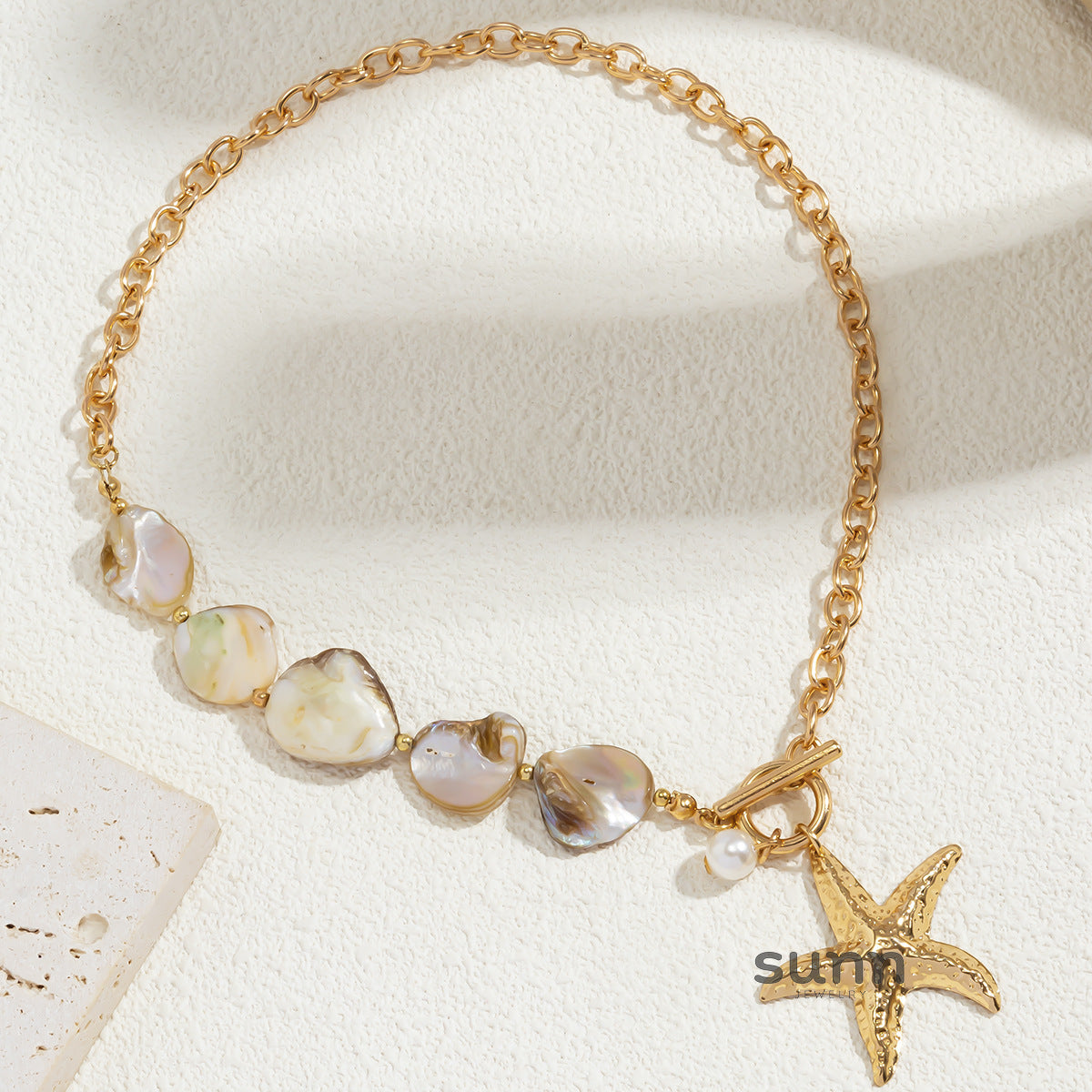 Mahalia Starfish Shell Beaded Necklace [V0RWTICI]