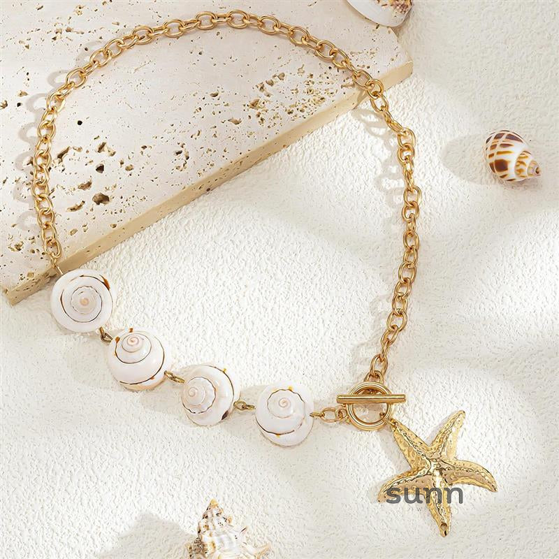 Mahalia Starfish Shell Beaded Necklace [P8KGMQ5H]