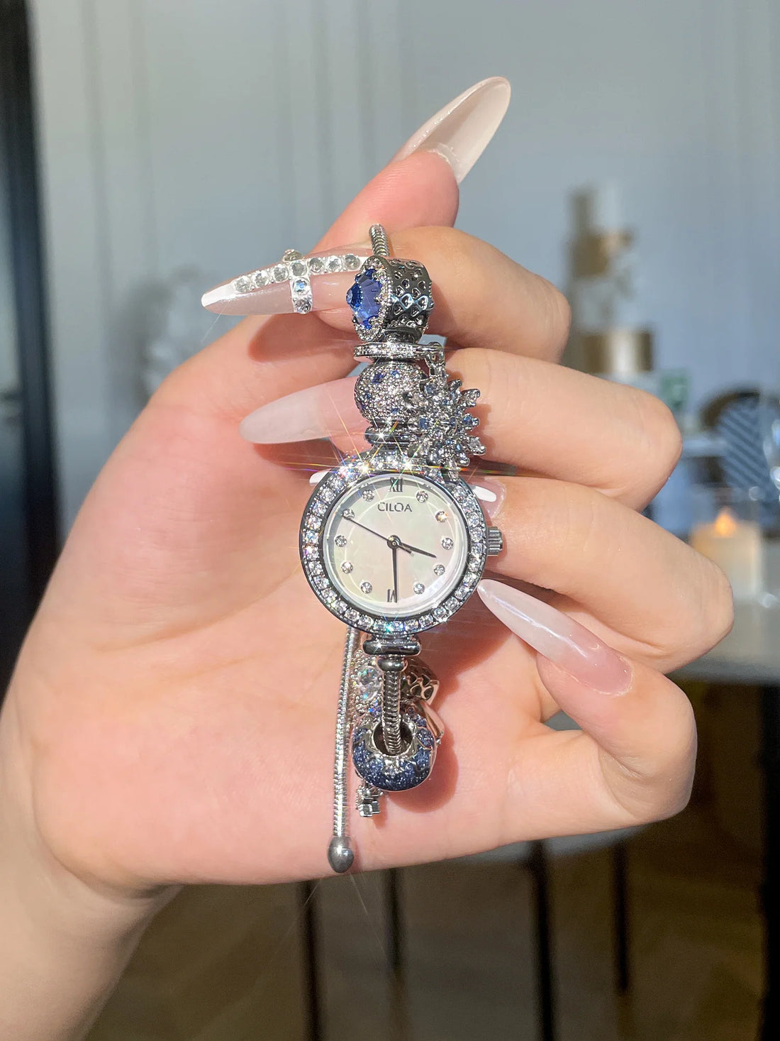 Mahari Crystal Mesh Watch