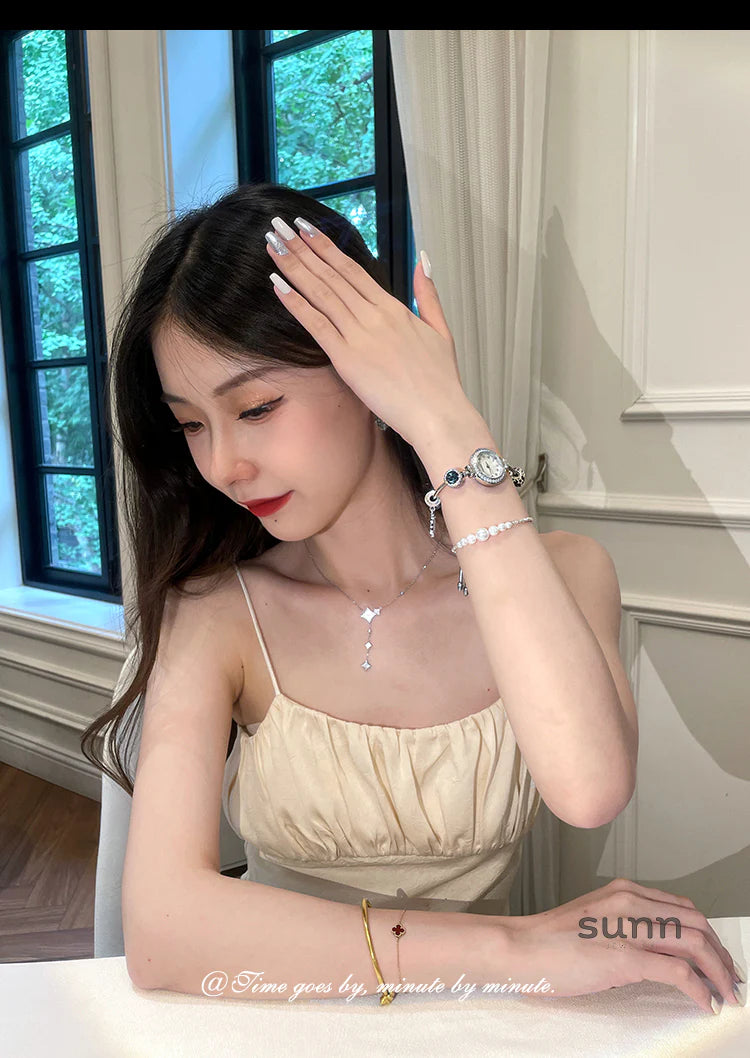 Mahari Crystal Mesh Watch