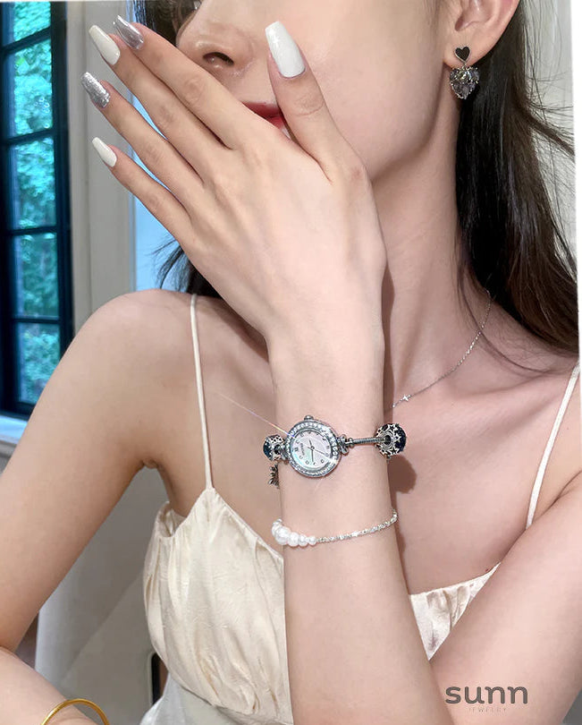 Mahari Crystal Mesh Watch