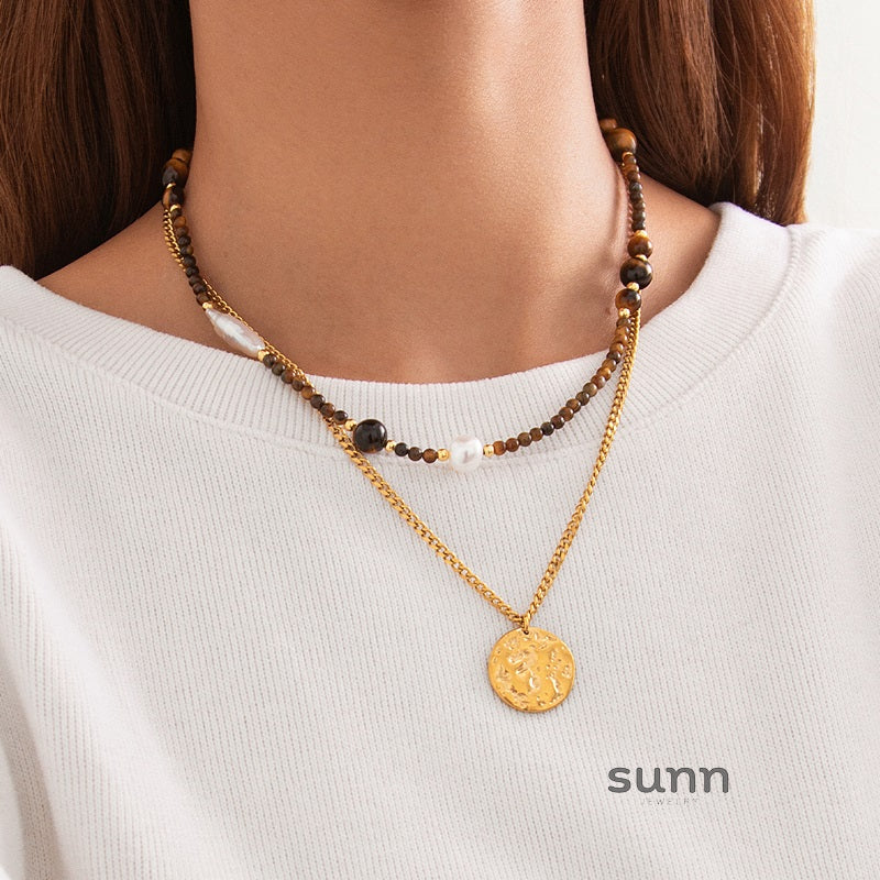 Mahi Beaded Tiger Eye Necklace [VUXIQWHJ]