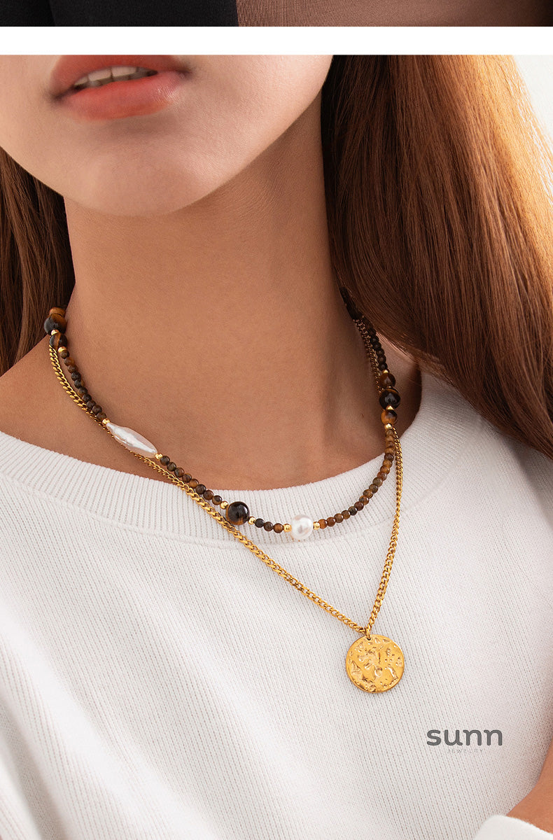 Mahi Beaded Tiger Eye Necklace [CX2PRVHK]