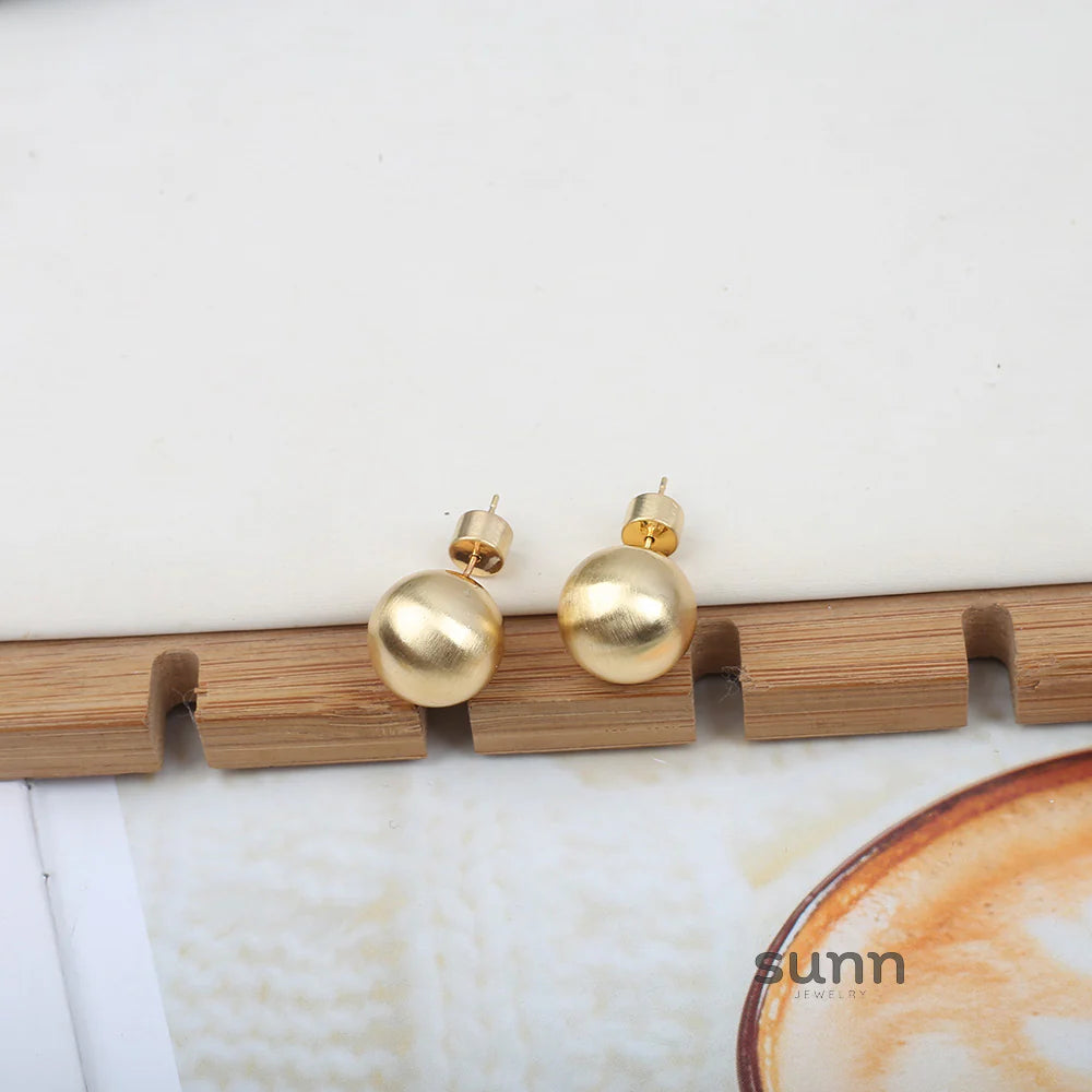 Mahi Brushed Sphere Studs