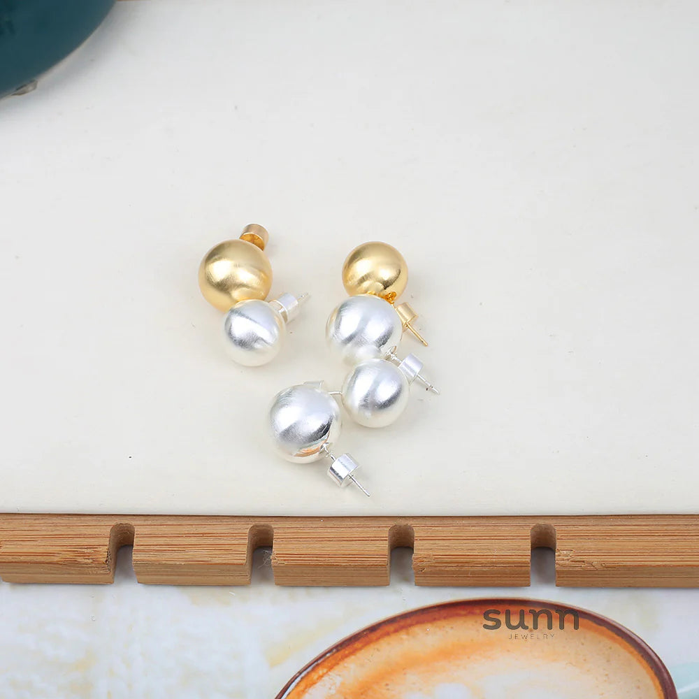 Mahi Brushed Sphere Studs