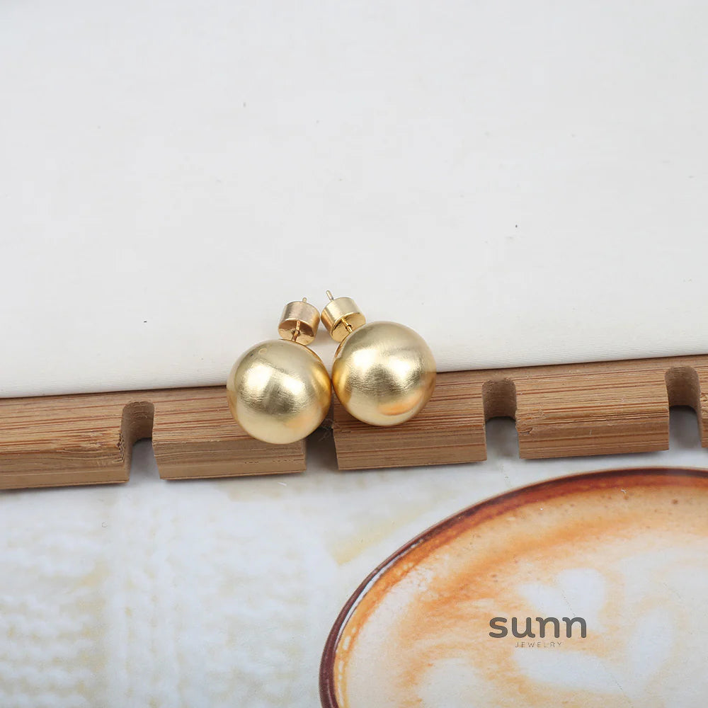 Mahi Brushed Sphere Studs