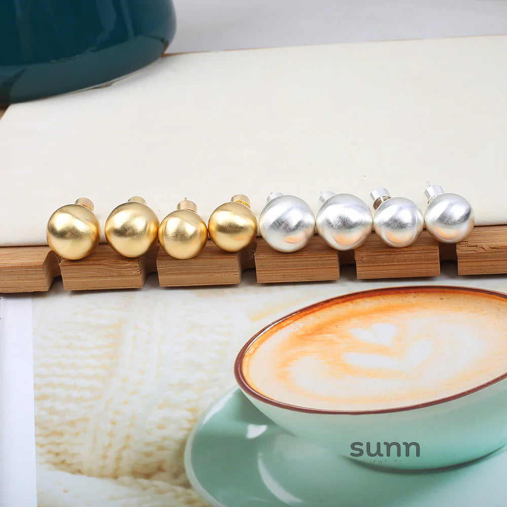 Mahi Brushed Sphere Studs