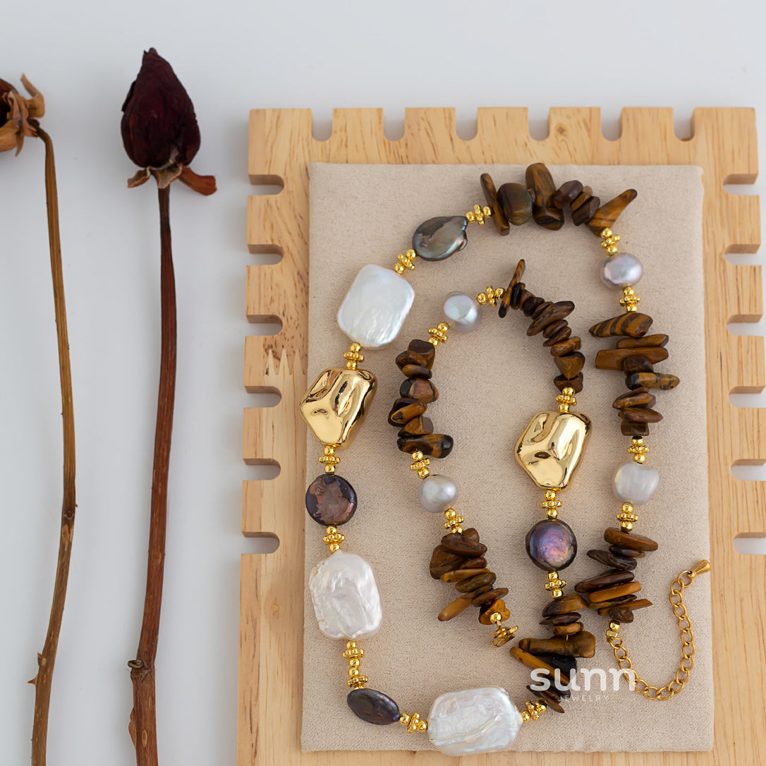 Mahina Baroque Pearl Tiger Eye Necklace [OHCTDI7Y]