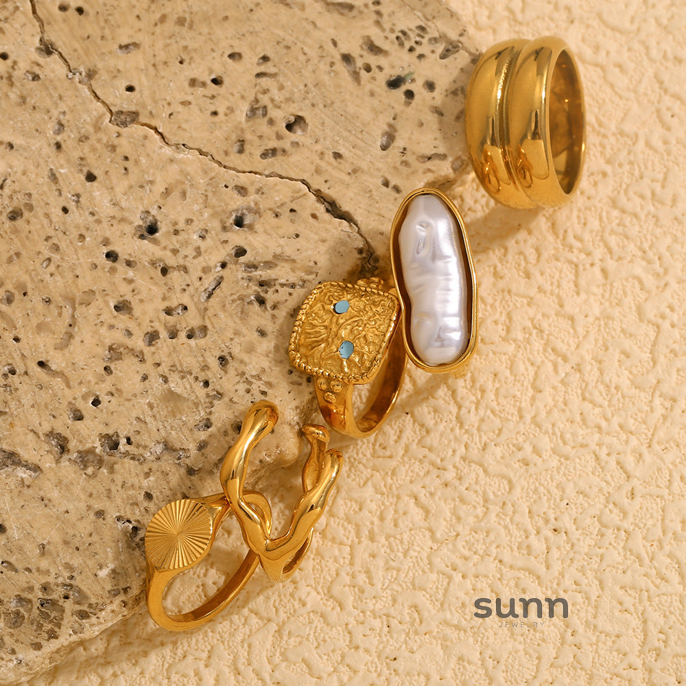 Mahlia Plated Modern Rings [A4OFHNA9]