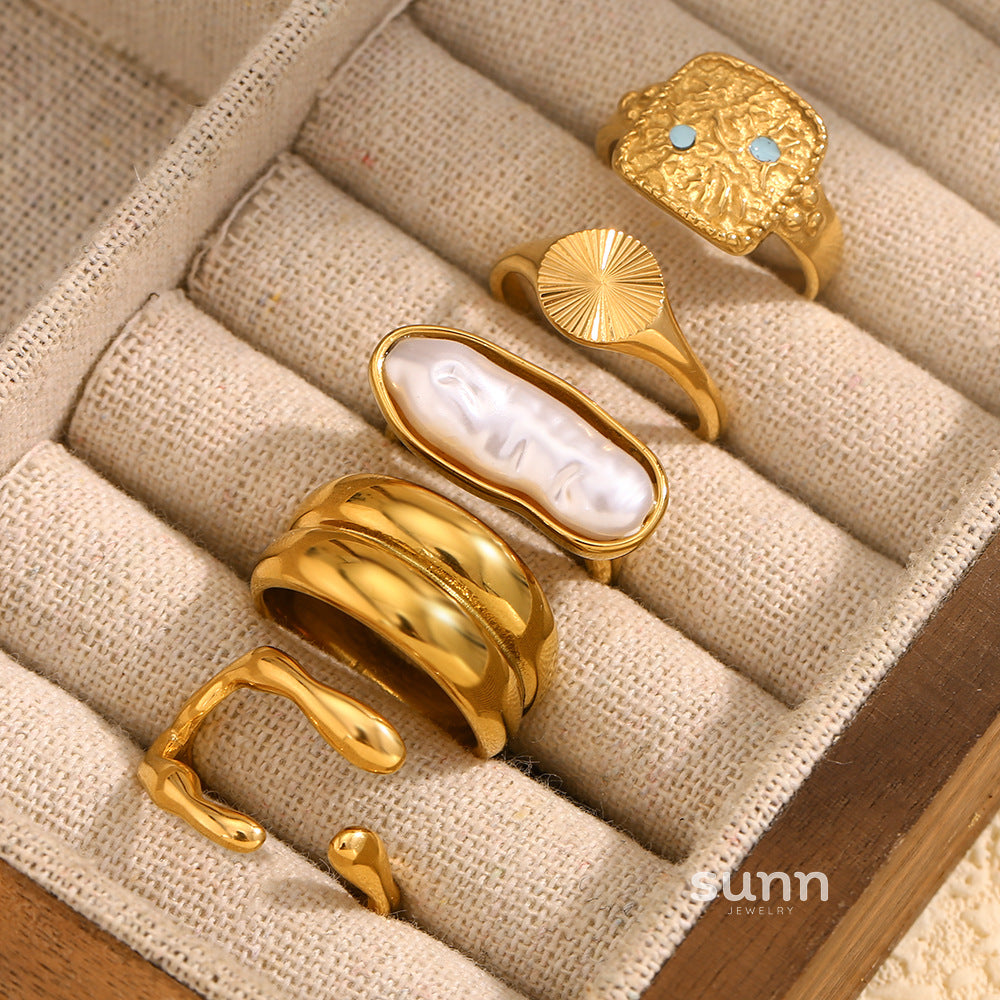 Mahlia Plated Modern Rings [3M8XI6GP]