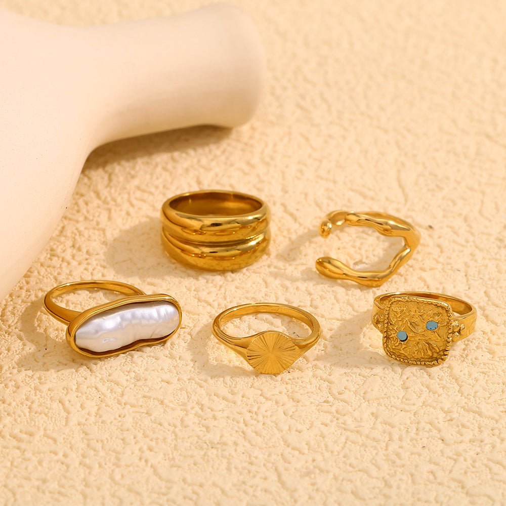 Mahlia Plated Modern Rings [0X4J8F2M]