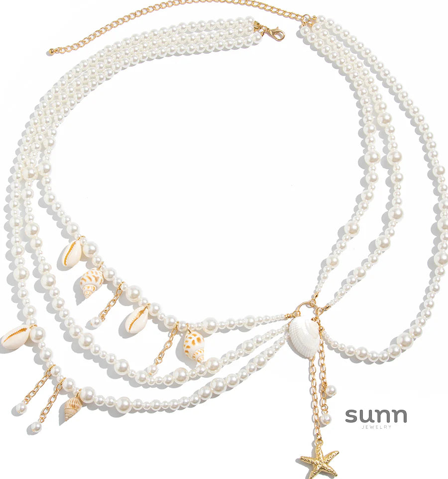 Mahogany Pearl Beach Waist Chain