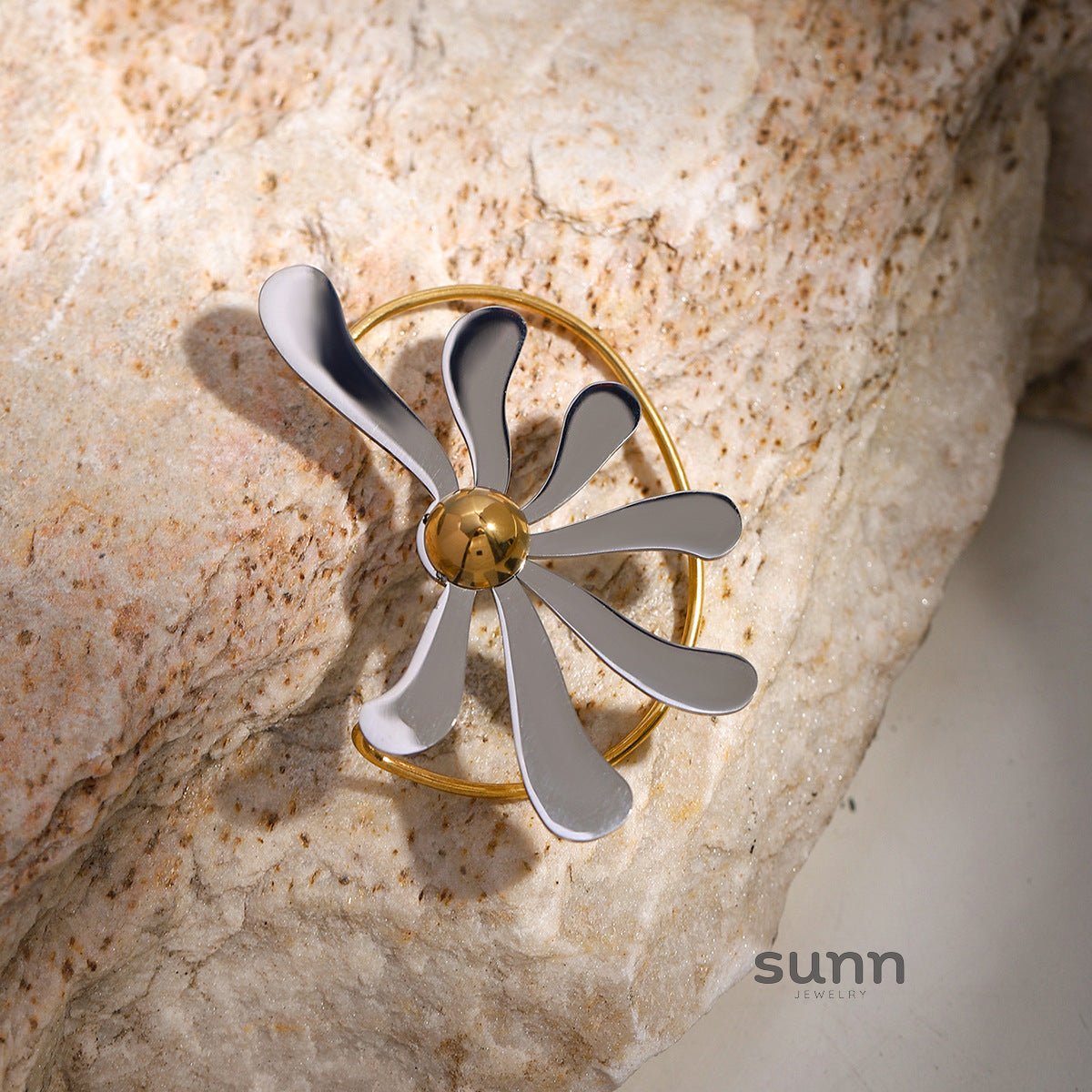 Mai Two-Tone Steel Earrings [E4PYE6WL]
