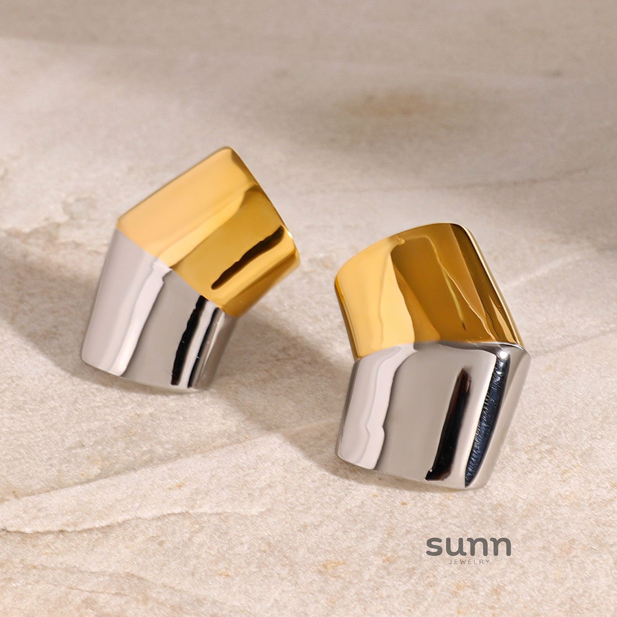 Mai Two-Tone Steel Earrings [ELPKWMLG]