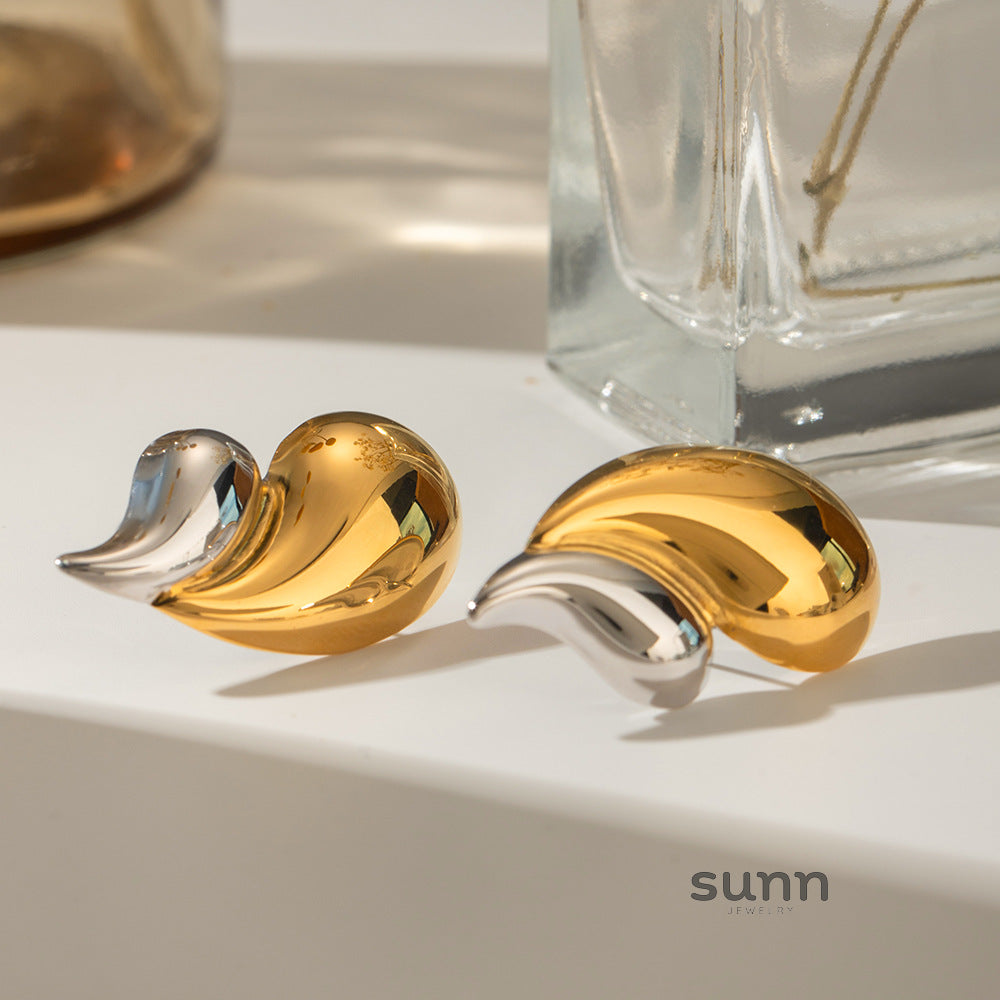 Mai Two-Tone Steel Earrings [4JJEN7JO]