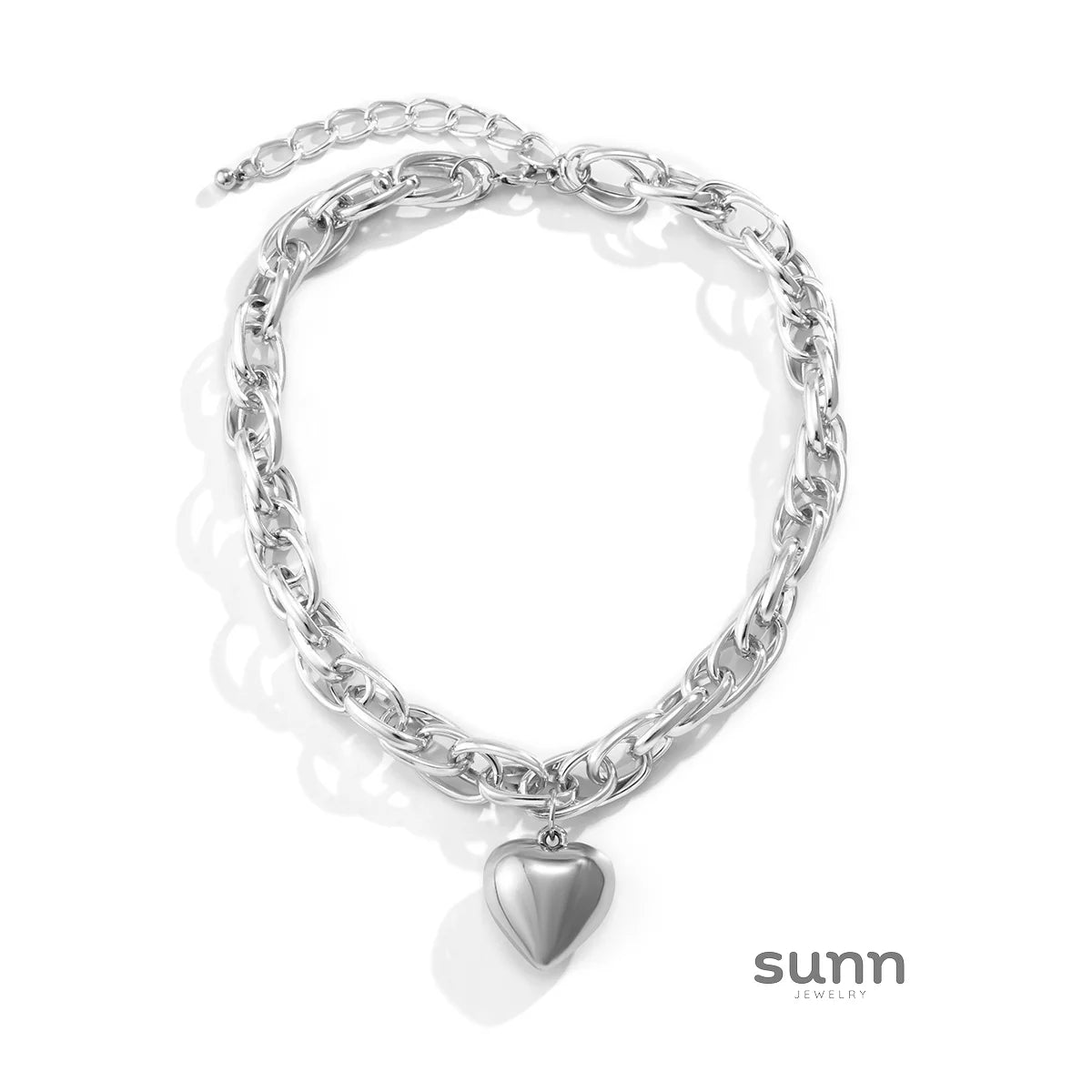 Mailyn Chunky Heart Cross Necklace