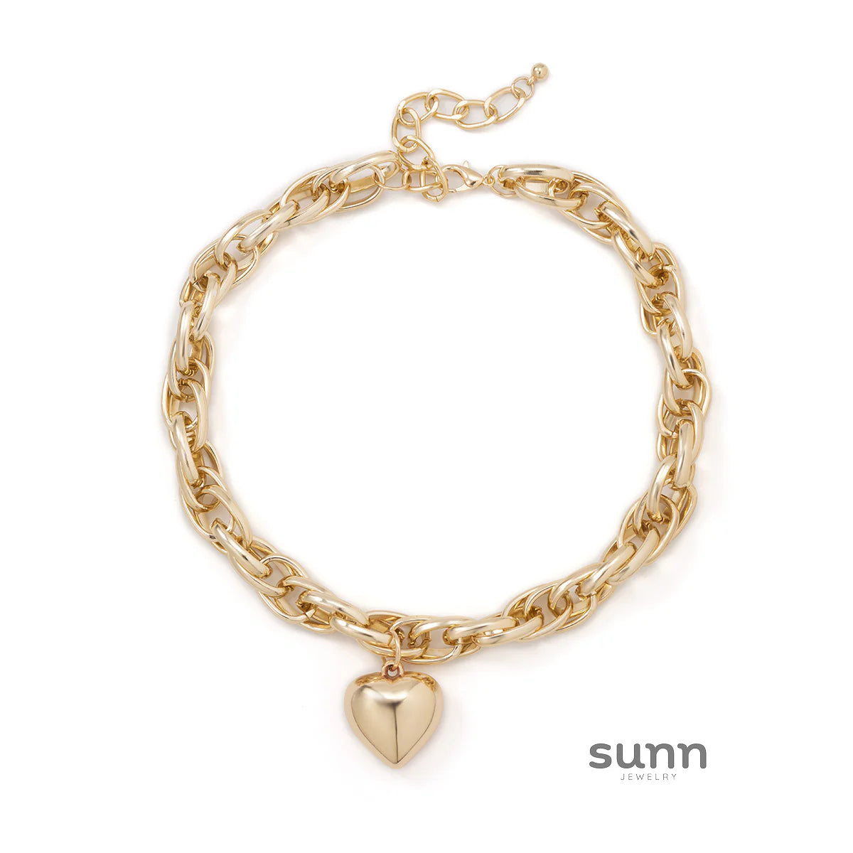 Mailyn Chunky Heart Cross Necklace