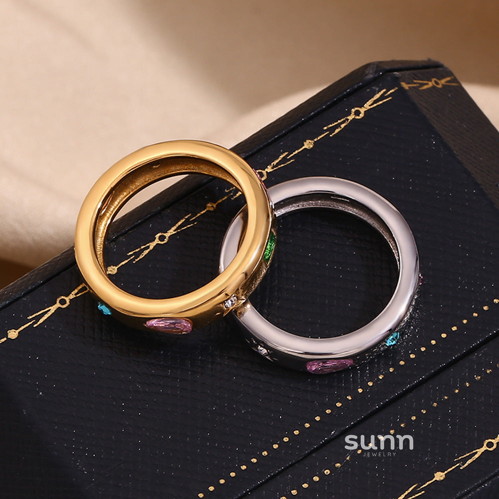 Maja Geometric Zircon Ring [F43NCIYS]
