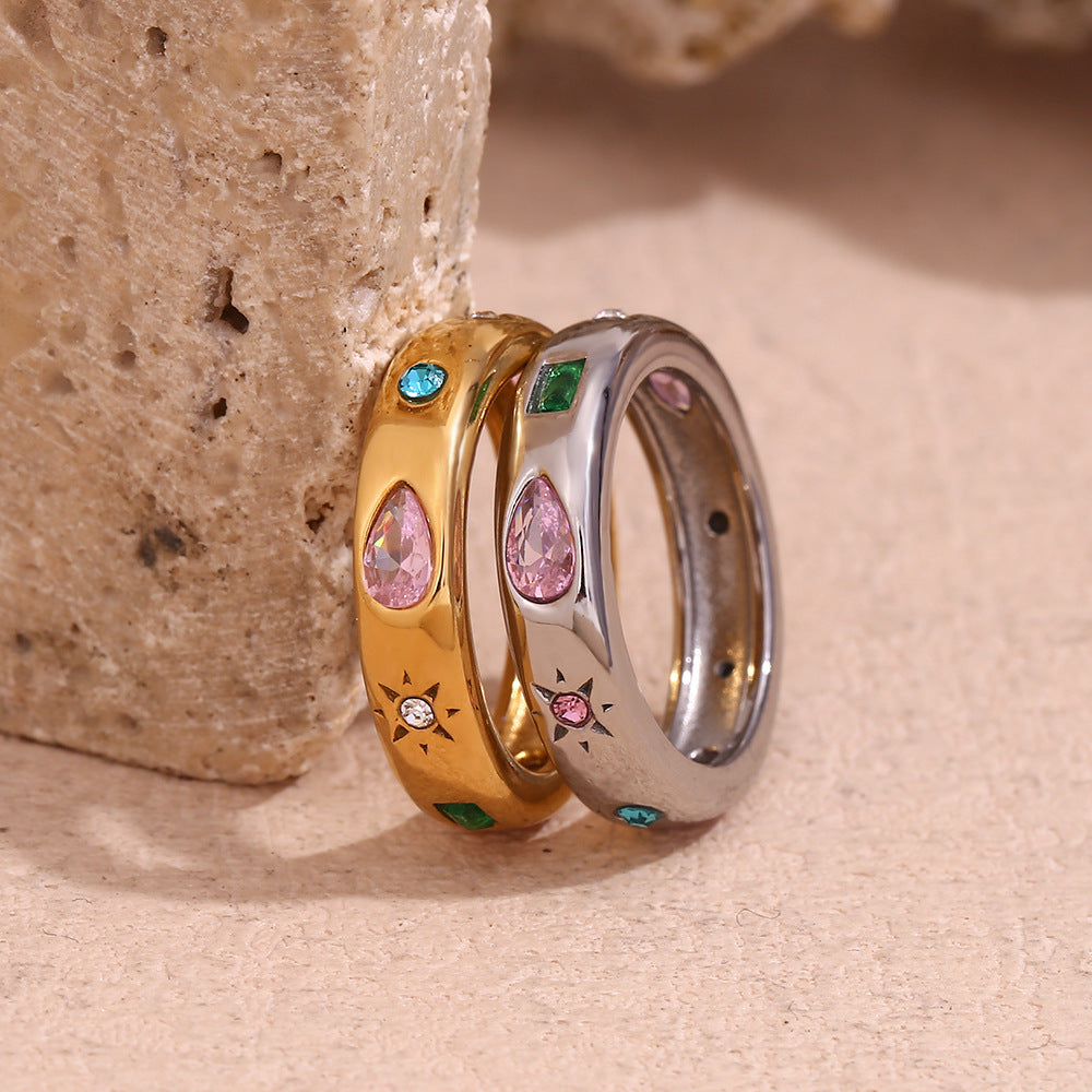 Maja Geometric Zircon Ring [W0UA29OF]