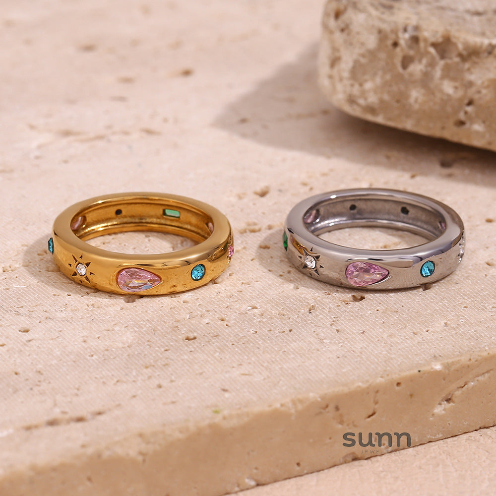 Maja Geometric Zircon Ring [NVIYX1V0]