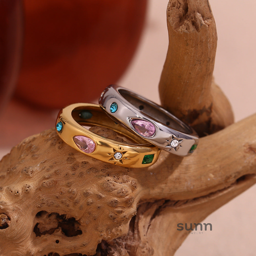 Maja Geometric Zircon Ring [W0UA29OF]