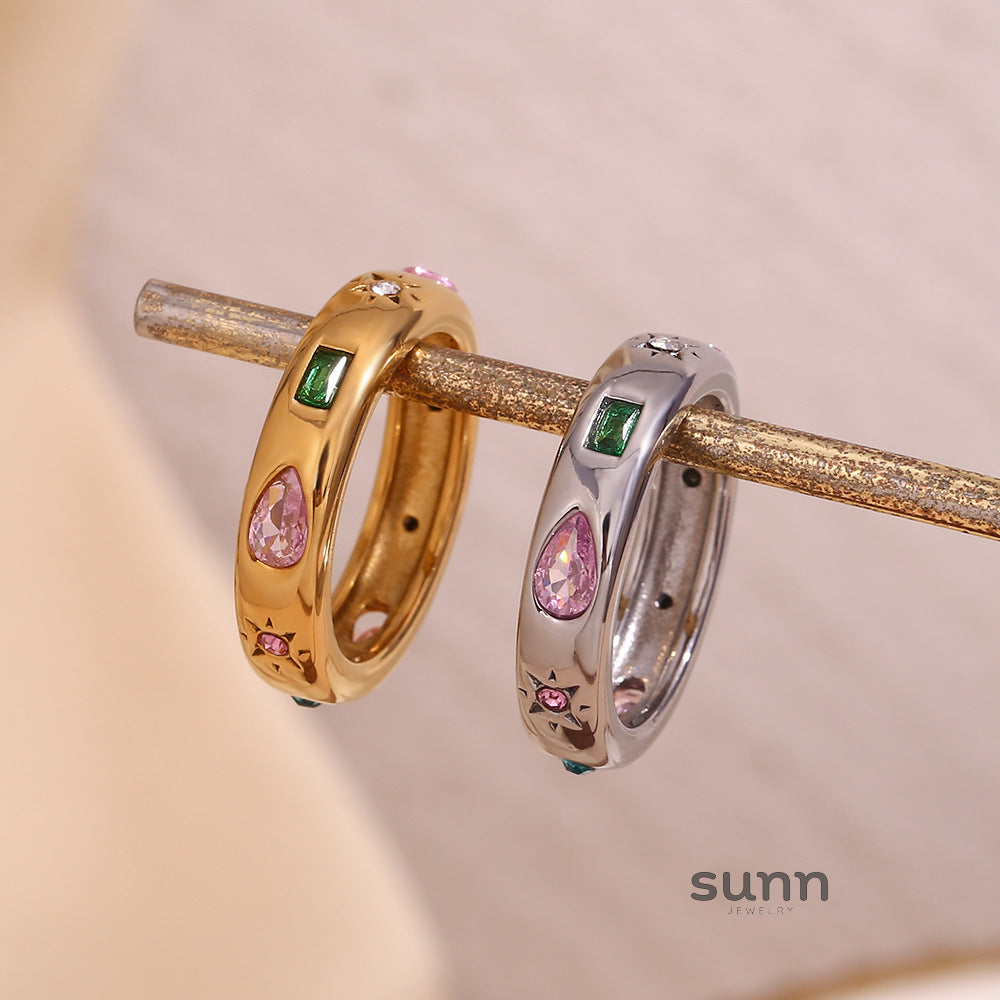 Maja Geometric Zircon Ring [UIOFPRFJ]