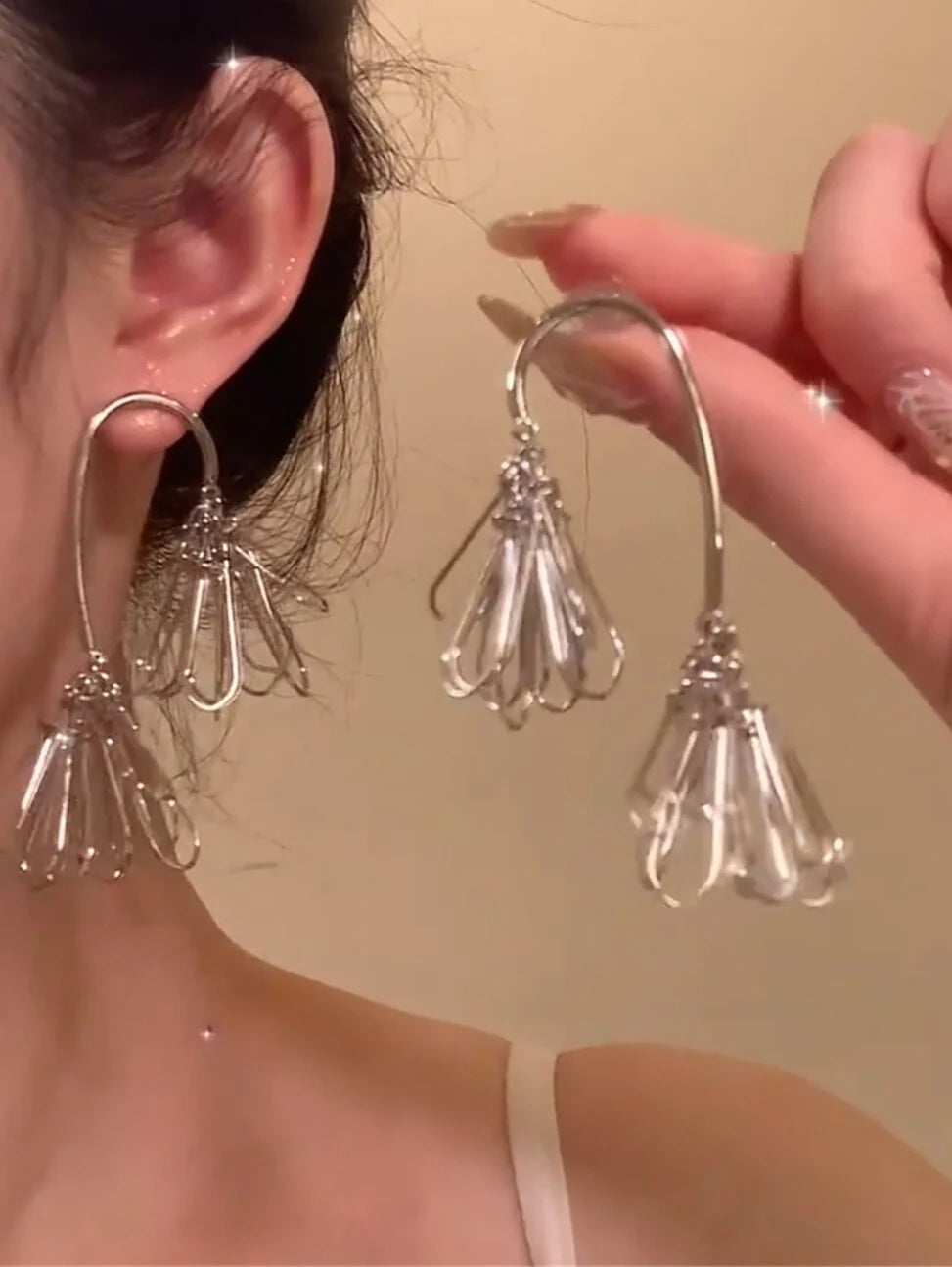 Makaela Asymmetrical Tassel Drop Earrings