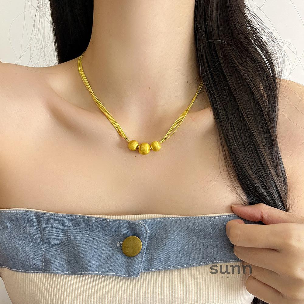 Makaela Layered Bead Necklace [R5EU5N8T]