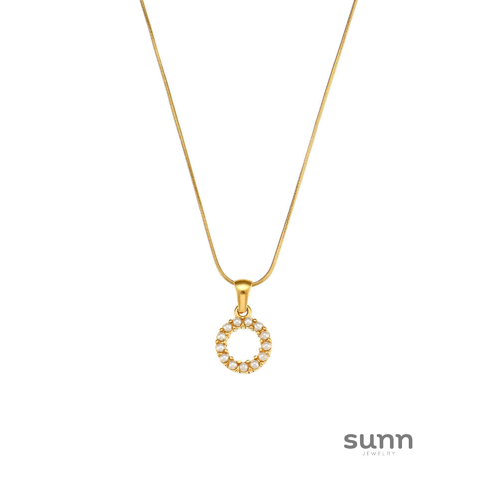 Makiah Letter Pearl Necklace [BDRP6V15]