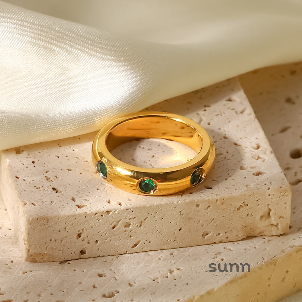 Makiyah Green Zircon Ring [ZU58A4W9]