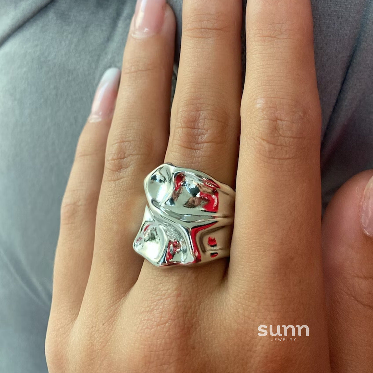 Malaika Hammered Open Ring [TDGWJ438]