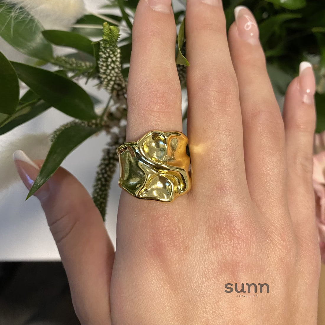 Malaika Hammered Open Ring [93YQHWJ2]