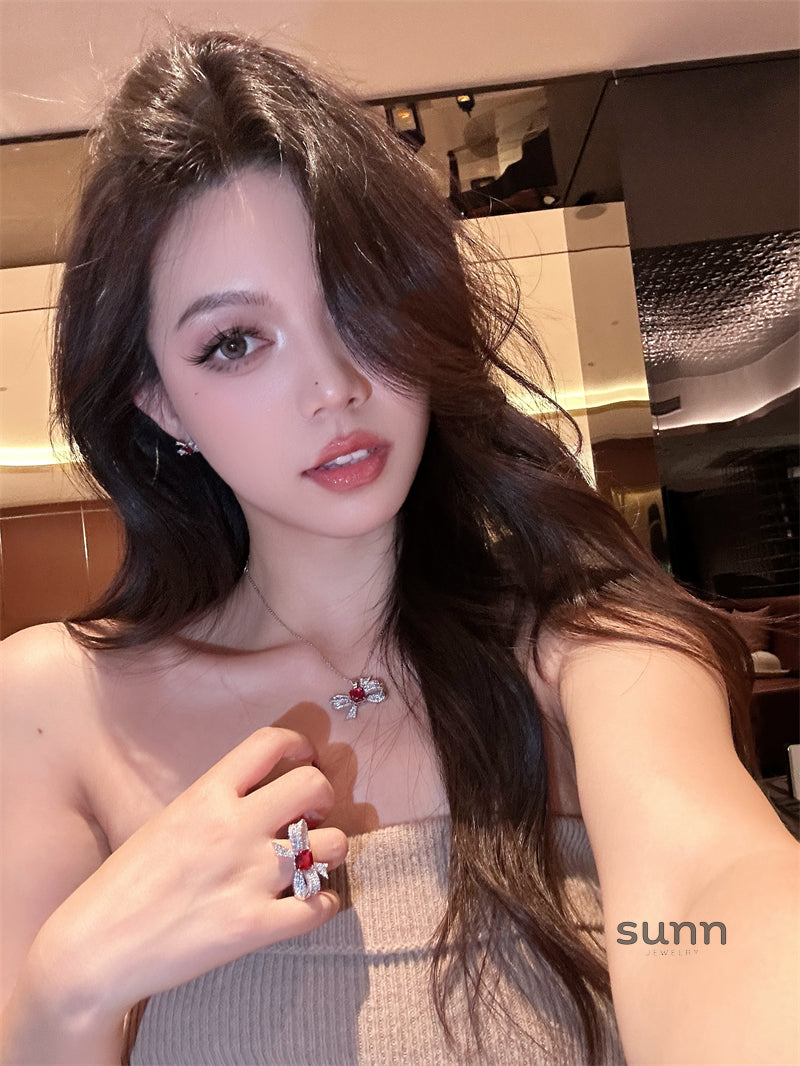Malayah Crimson Bow Jewelry [Y3PE3ZCG]