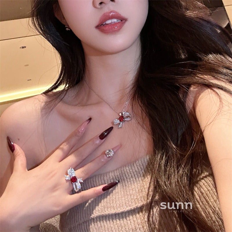 Malayah Crimson Bow Jewelry [4U61FUFA]